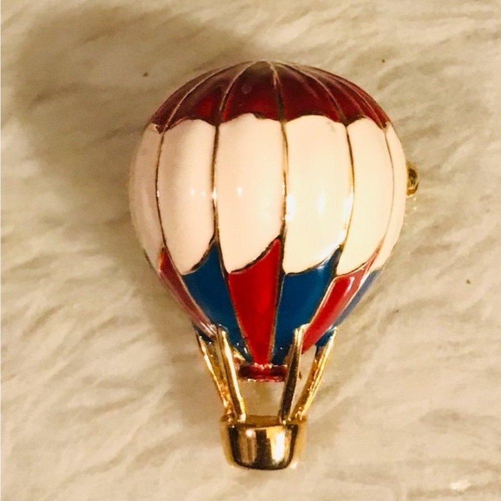 P.S. Co. 2000 Red, White & Blue Hot Air Balloon Brooch